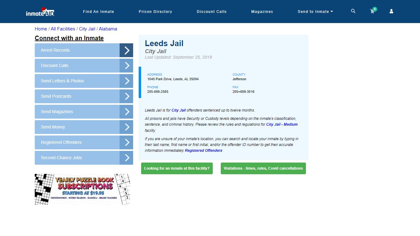 Leeds Jail | Inmate Locator
